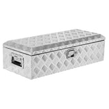 Garvee Caja de Herramientas para Camión 99 cm Aluminio Diamante Resistente Impermeable Cerradura Segura Portátil - Plata