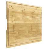 Garvee Tabla de Cortar de Bambú Carbonizado Extra Grande, 76.2x50.8x2cm, Doble Cara con Asa y Surco para Jugo, Resistente y Versátil, para Cocina y BBQ, Clara - Color Claro