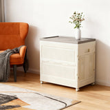 Garvee Cajas De Almacenamiento Apilables Con Ruedas Y Tapa Para Juguetes Ropa Oficina 60x40x60cm Blanco