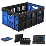 Garvee Caja Plegable de Plástico Resistente y Apilable con Asa Fuerte para Hogar y Oficina 40×56×25 cm PVC Duradero Compacta y Versátil - Azul