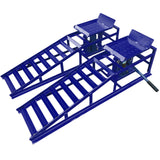 Garvee Rampas de Servicio para Autos y Camiones, Capacidad 5443 kg, Metal Resistente Antideslizante, Ajuste Altura 25-38 cm, Uso en Garaje - Azul