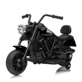 Garvee Motocicleta Eléctrica 6V, Arranque Suave, Suspensión, 2 Ruedas Apoyo, Música y Luz, Resistente, 1-3 años, Interior y Exterior, Negro - Negro