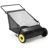 Garvee Barredora De Césped Manual 53cm Con Bolsa 99L, Ruedas De Goma y Cepillos Ajustables, Acero Reforzado y Fácil Montaje, para Jardín y Patio - Negro & Amarillo