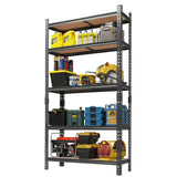 Garvee Estantería de Almacenaje 5 Niveles Metal Ajustable Resistente 907 kg para Garaje y Cocina 183 cm Negro - Dark Black