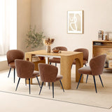 Garvee Juego De 6 Sillas De Comedor Ergonomicas Con Respaldo Curvo Alto, Cuero Sintético, Patas De Acero, Antideslizante, Cocina Y Comedor, Negro