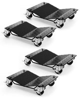 Garvee Juego de 4 Dolly para Ruedas de Coche, Capacidad 2722 kg, Plataforma en V Reforzada, Acero Resistente, Manija Oculta, para Coches y Camiones