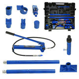 Garvee Kit Porta Power Hidráulico 12 Toneladas Con Protección Contra Sobrecarga Para Reparación De Carrocerías Y Camiones, Estuche Portátil Con Ruedas, Acero Industrial - Azul