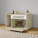 Garvee Enclosure Para Caja De Arena De Gato Con Panel Ventilado Y Puerta Abatible Madera Diseño Discreto Espacio Cómodo Para Interiores - Madera