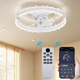 Garvee Ventilador de Techo con Luz LED Diseño Rama de Árbol, Motor Silencioso, 50cm, Acrílico Blanco para Dormitorio y Sala de Estar - Blanco