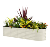 Garvee Jardinera de Metal Galvanizado de 240x60x60 cm con Borde Protector Beige - Beige