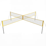 Garvee Juego de Vóley 4 Square 427 cm con Red Ajustable, 3 Alturas, Poliéster Resistente para Playa y Jardín, Incluye Bomba y Bolsa