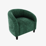 Garvee Silla Acento Club Terciopelo Verde con Respaldo en U y Brazos Curvos para Sala y Dormitorio, Tapizada, Asiento Acolchado, Fácil Montaje - Verde Retro