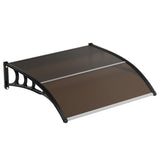 Garvee Vordach Para Puerta 120x80 cm Aluminio Y Policarbonato Transparente Resistente A Impactos Fácil Instalación Gris Para Entradas Y Terrazas - Marrón