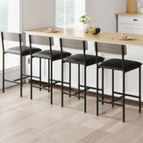 Garvee Conjunto De 4 Taburetes De Bar Tapizados Gris Rústico Para Cocina E Isla, Altura De Mostrador, MDF Y Acero, Estabilidad Mejorada