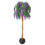 Garvee árbol artificial de Vid Púrpura 152.4cm con maceta de cemento y musgo colgante para decoración interior hogar y oficina - Morado