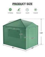 Garvee Invernadero Plegable con Cubierta PE Resistente y Ventanas de Malla para Amantes de Botánica en Jardín 180x240cm Transparente - Verde