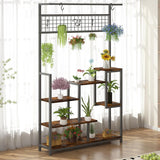 Garvee Estantería Para Plantas Interior Con Luces De Crecimiento, 7 Niveles, Metal Resistente, Ganchos Colgantes, Para Sala Y Balcón, Gran Capacidad