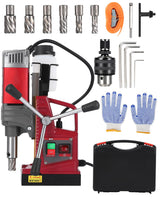 Garvee Taladro Magnético 1.57 in con Motor 1550W, Base Magnética 13000N para Metal y Construcción, Acero, Control de Velocidad Variable, Guía Doble Dovetail