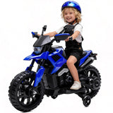 Garvee Moto Eléctrica Infantil 6V para Niños 3-6 Años con Ruedas Estables, Batería 6V4Ah, Phares, Música y Claxon, Compacta y Segura, Normas CE - Azul