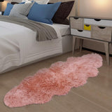 Garvee Kunstfellteppich Rosa Schaffellfellteppich Ultraweich Maschinenwaschbar Rutschfest Flauschig 60x160 cm Kinderzimmer Wohnzimmer - Rosa
