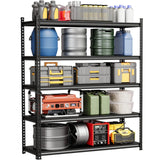 Garvee Estantería De Garaje Ajustable 5 Niveles Acero Negro Mate Para Taller Y Almacén 36x16x72 In - Negro mate