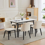 Garvee Sillas De Comedor Tapizadas Set De 6, Diseño Moderno, Cojines Gruesos, Patas De Madera, Confort Ergonómico, Cocina Y Restaurante, Multicolor - Beige