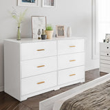 Garvee Cómoda Moderna de Amplio Almacenaje con Tiradores Metálicos para Organización en Dormitorio 120x84cm Blanco - Blanco