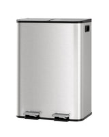 Garvee Pattumiera Doble 2x15L Acero Inoxidable Pedal Blanco Para Cocina Hogar - Blanco