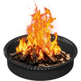 Garvee Anillo para Fogata de Acero al Carbono 91 cm, Diseño de Ventilación Mejorada, Anticorrosivo, Fácil Montaje, para Jardín y Camping