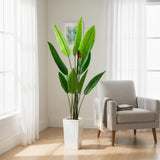 Garvee Planta Artificial Ave del Paraíso 173 cm Árbol Tropical Falso con Maceta Blanca para Salón y Oficina Estable y Duradero - Ave del Paraíso