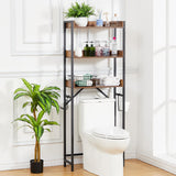 Garvee Organizador 3 Niveles para Baño con Ganchos y Porta Papel, Estructura Metálica, Compacto para Baños Pequeños