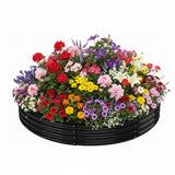 Garvee Cama de jardín elevada de 107x20cm de metal galvanizado antioxidante, sin fondo, para plantas al aire libre - Negro-Pequeño