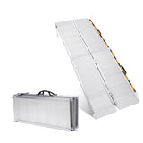 Garvee Plataforma Plegable 1.83m Ultra Portátil con Guantes para Silla de Ruedas Maleteros y Escalones Plata - Estándar/4 Pliegues