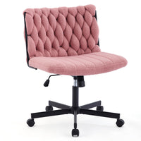 Garvee Silla de Escritorio Ancha con Ruedas y Respaldo Curvo de 65 cm de Ancho con Altura Ajustable y Capacidad de 136 kg, Rosa