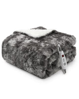 Garvee Heizdecke Eléctrica Con 6 Niveles De Temperatura, Apagado Automático 10h, PV-Samt Y Sherpa-Fleece, Lavable, Gris, Para Hogar - Gris