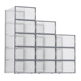 Garvee Cajas De Almacenaje Transparentes XL Para Zapatos, Apilables, Plástico ABS Duradero, Ventiladas, Para Armarios Y Bajo La Cama - Gris
