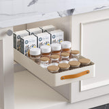 Garvee Cajón Telescópico Extraíble Acero Inoxidable con Agarre y Adhesivo para Cocina y Baño 30x48x7.5cm - Caja de Almacenamiento Extraíble Mejorada Ancho 30 Profundidad 48Cm
