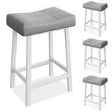 Garvee Set De 4 Taburetes De Bar 24 In Para Cocina, Asiento Curvo Acolchado, Cuero PU Resistente, Estructura Metálica Robusta, Gris