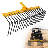 Garvee Rastrillo de Paja de Acero con 20 Púas Reemplazables, 122 cm de Ancho, Compatible con ATV y UTV, Amarillo y Negro - Negro & Amarillo