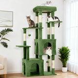 Garvee Torre para Gatos 155 cm Multi-Niveles para Grandes Gatos, Percha Extra Grande, Verde, Interior - Verde