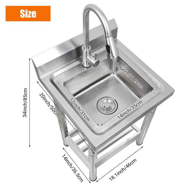 Fregadero utilitario compacto 50,8x50,8x86,4cm con cubeta profunda