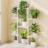 Garvee Soporte para Plantas de Hierro 5 Niveles Diseño de Torre para Jardín Balcón y Sala Blanco - Blanco