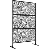 Garvee Pantalla de Privacidad de 120x183 cm de Acero Galvanizado para Separación de Espacios Negro
