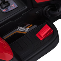 Garvee Tractor Eléctrico 12V, Remolque Extraíble, Luces LED y Bluetooth, 3-7 años, Jardín, Rojo