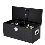Garvee Caja de herramientas 91x38x38 cm de Aluminio con 2 Cajas de Hierro y Asa Lateral para Camionetas y Pick Up Negro - Negro