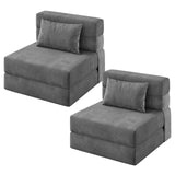 Garvee Sofá Cama Plegable 2 Pzs Convertible Multiusos Espuma Alta Densidad Estructura Resistente Salón Apartamentos Compacto