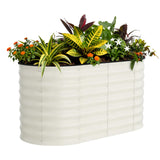 Garvee Hochbeet De Acero Galvanizado Resistente Profundo Modular Beige Verde Para Jardín Terraza - Beige