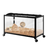 Garvee Jaula Grande Para Roedores 38'' Con Ruedas Y Paneles PS, Resistente A Mordeduras, Apilable, Ventilada, Fácil De Montar Para Hámsters Y Cobayas, Transparente