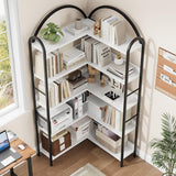 Garvee EstanteraDa de esquina Garvee en forma de L, estanteraDa de escalera de 5 niveles, altura de 174 cm, moderna, blanca para almacenamiento en casa y oficina - Blanco