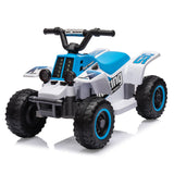 Garvee Quad Eléctrico 6V, Luces LED, Música, Asiento Ergonómico, Batería Recargable, PP y Hierro, 3-6 años, Aire Libre, Azul - Azul